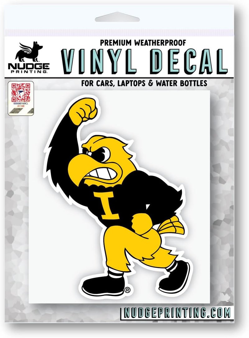 Nudge Printing University of Iowa Haweyes Fighting Herky Mascot Weatherproof Vinyl Sticker Car Decal from - Image 3